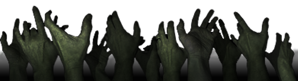 image of zombie hands reaching up